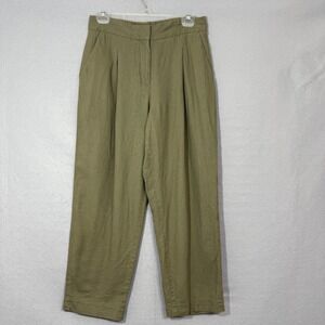 ZARA Women's Linen Blend Wide Leg High Rise Pants Size S Relaxed Boho Capsule